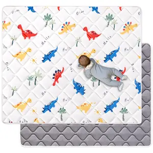 Odorless Premium Foam Baby Play Mat 50" x 50" – Large Soft Non‑Slip Crawling & Tummy Time Mat for Babies, Infants & Toddlers – Hypoallergenic Cushioned Floor Playmat, Foldable & Easy Clean