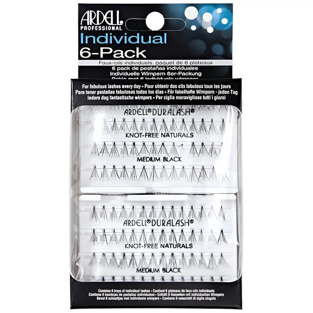 Ardell Duralash Naturals Individual Eyelash Extensions, Knot-Free L-Curl, Long-Lasting Waterproof, 56-Count Multi-Size Combo Pack (Short/Medium/Long), Black, for Natural Makeup Look