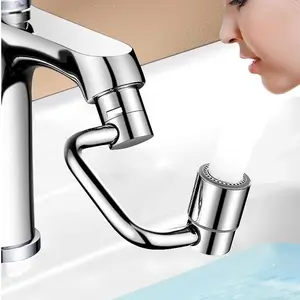360 ° Rotating Faucet Extender Universal Splash Filter Dual-Function 2-Flow Sprayer Big Angle Swivel Sink Attachment