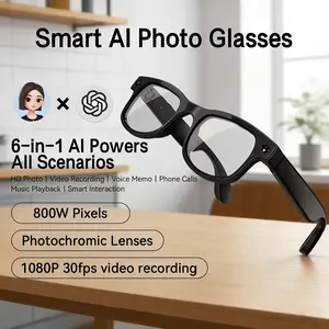 AI Smart Glasses 8MP Camera – HD Video Recording with Audio, Real-Time Translation, AI Object Recognition, Music Playback, Wireless Calls & Touch Control – Smart Glasses for Travel, Work & Outdoor