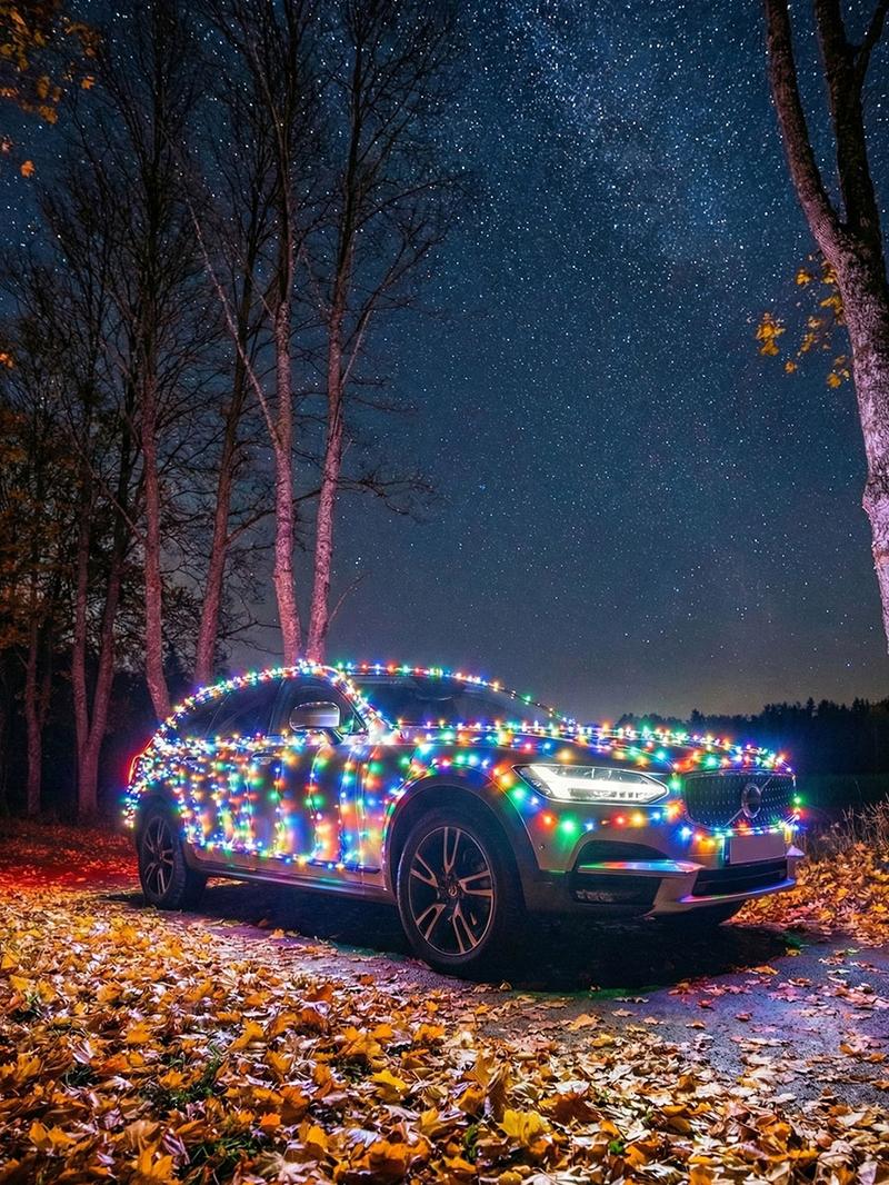 132FT/66FT LED Car Light String Multi-Color USB Plug Cool Light Source, Waterproof, Low Heat Ideal for Vehicle Decorations, Automotive Ambient Lighting, Christmas Car Lights