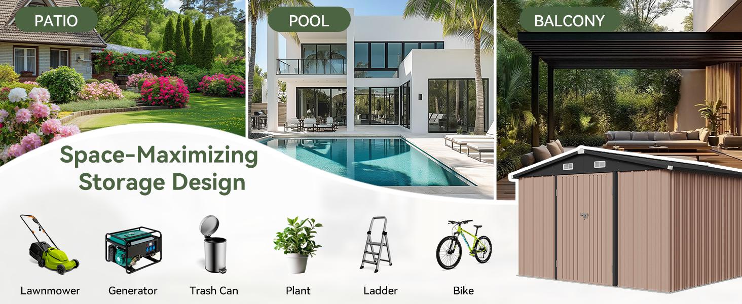 Aoxun Outdoor Metal Storage Shed , Lockable Door & Sloped Roof, Weather-Resistant Utility Shed for Garden, Patio & Backyard Astronaut Nebula Star Aoxun Outdoor Metal Storage Shed , Lockable Door & Sloped Roof, Weather-Resistant Utility Shed for Garden, Patio & Backyard Astronaut Nebula Star