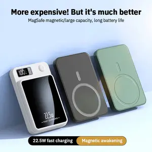 Fast charging PD 22.5W power bank with 10000mAh magnetic wireless, ultra-thin, customizable, portable and lightweight