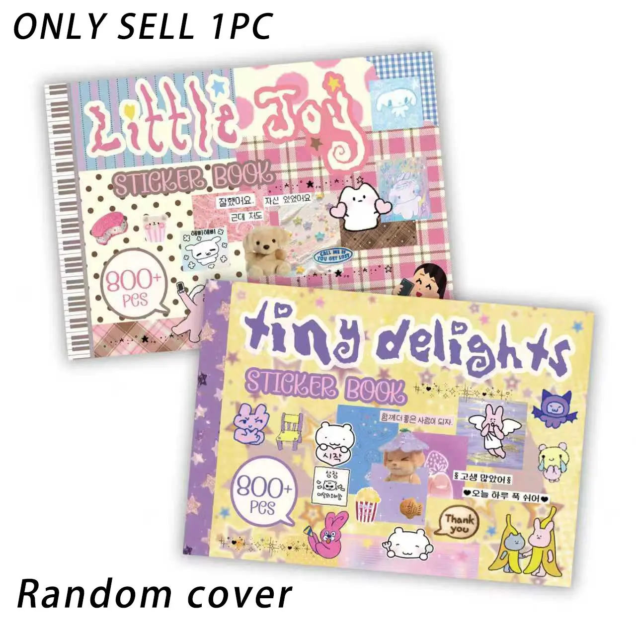 Random Cover Korean Sticker Book, Cute Handmade Album Stickers, Fun Stickers, Beautiful Stickers, Journal Stickers, Aesthetic Stickers for Diary Recording, DIY Gifts, Cards, Art, Crafts, Sticker Sheets