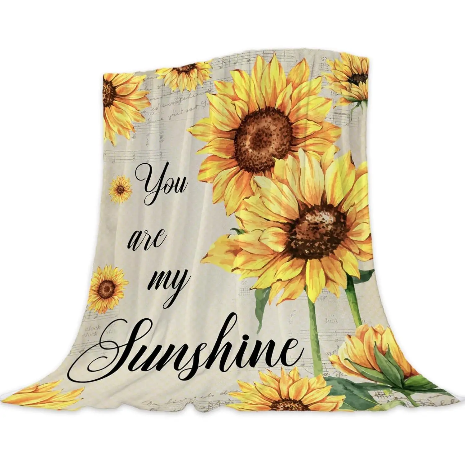 Neatee Living Sunflower Throw Blanket Spring Summer Floral Blanket for Couch Sofa Bed Soft Cozy Fuzzy Fleece Blankets Home Living Room Decoration Print Blanket Gift for Women Mom Girls 50x60