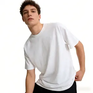Solid White Oversized 100% Cotton Plain T-Shirt – Heavyweight Loose-Fit Essential Tee for DIY, Streetwear & Everyday Casual Outfits