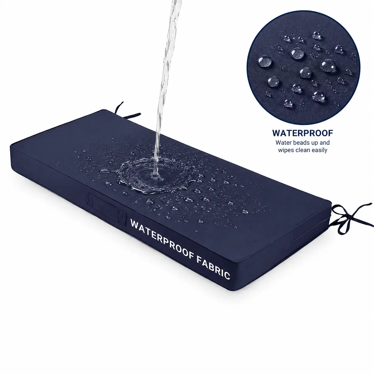 Casual Waterproof Modern Bench Cushion - Durable, Soft, Supportive All-Weather Indoor/Outdoor Seat Pad for Large Outdoor Patio Adirondack Chairs, Home Furniture Use