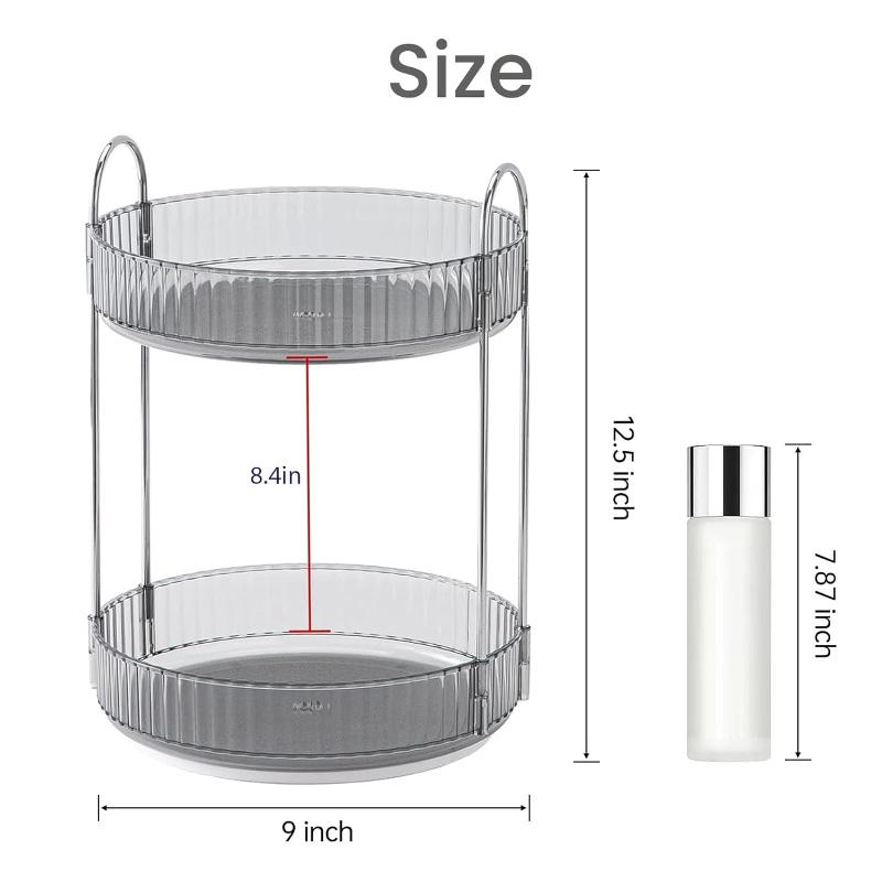 360° Rotating Makeup Organizer - Large Capacity Cosmetic and Skincare Dresser | Spinning Perfume Organizer Vanity Shelf for Makeup, Perfume, and Skincare (2 Tiers) ,Deals for you days