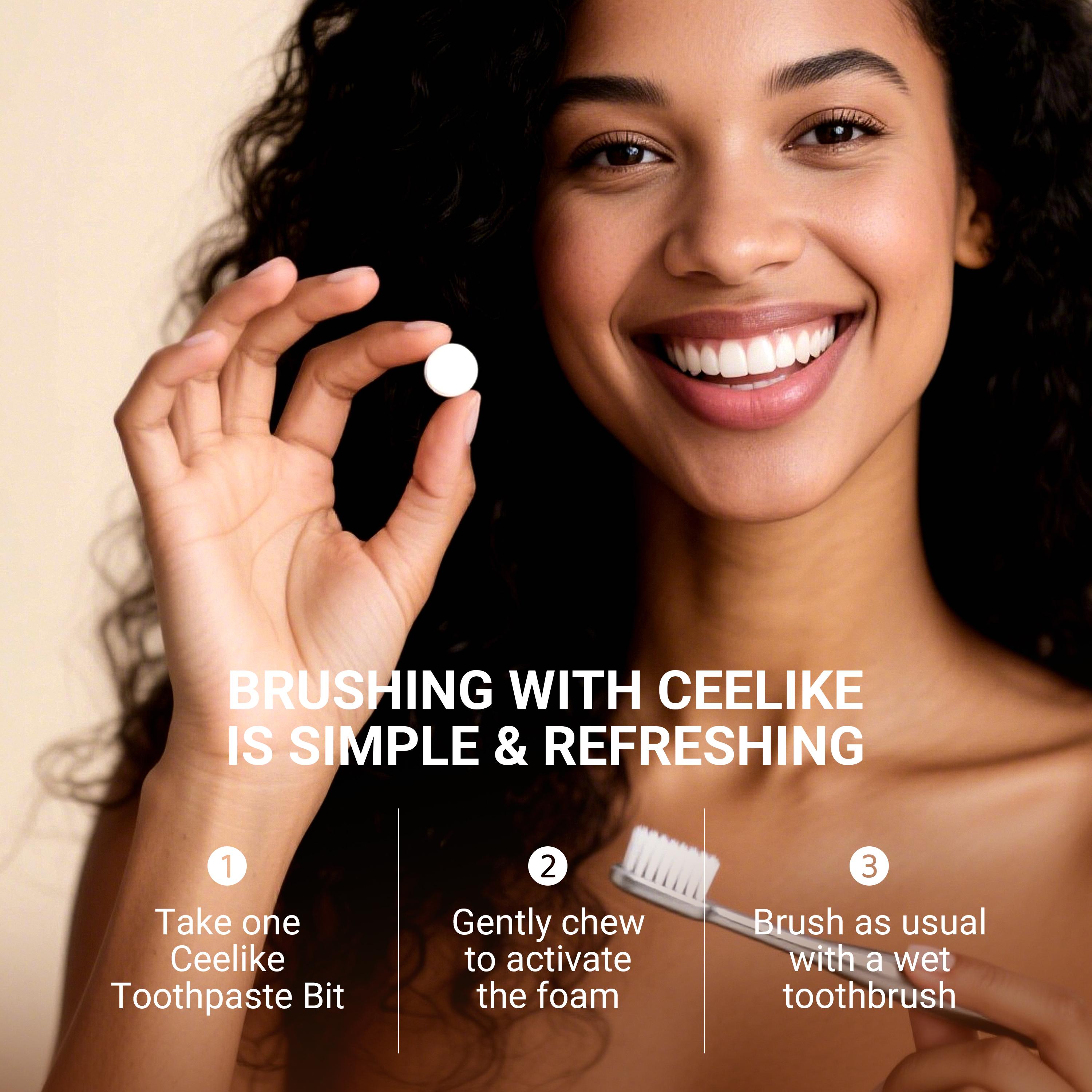 CEELIKE Solid Toothpaste – Fluoride-Free, Eco-Friendly, Portable, Long-Lasting Fresh Breath | Natural Oral Care