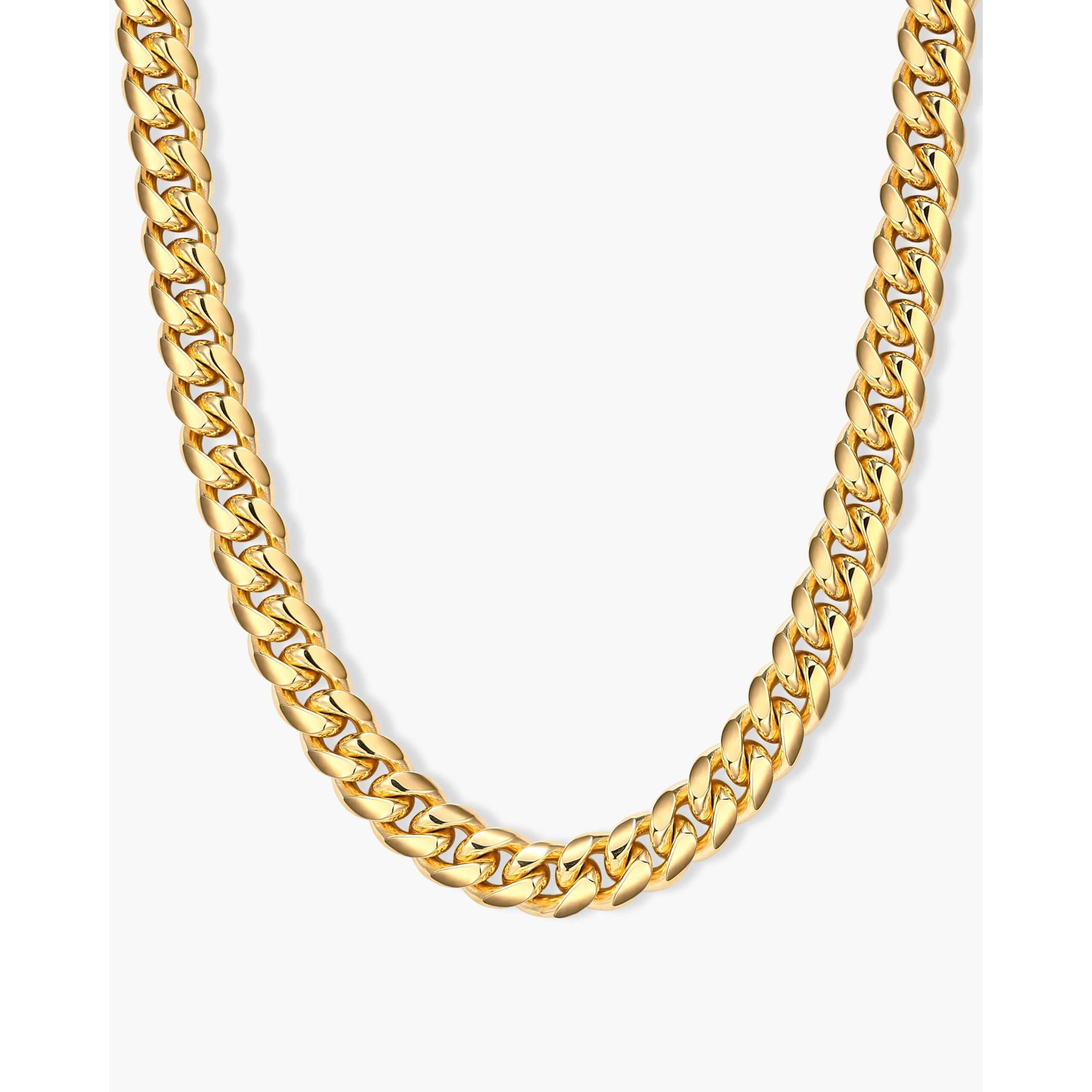 JAXXON Women's Cuban Link Chain 8mm - Gold - Waterproof - Box Clasp