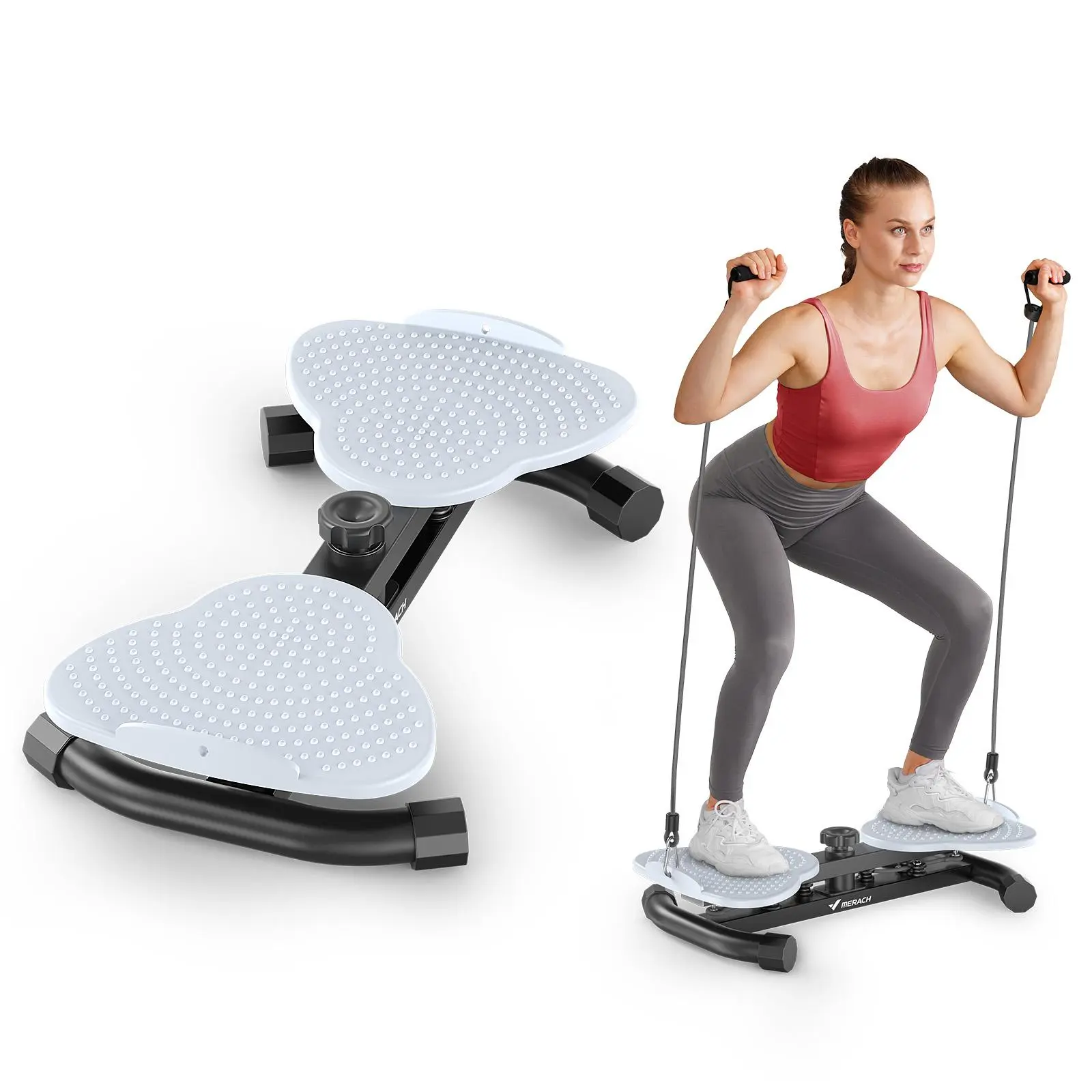 MERACH Ab Twist Board - Versatile Fitness Equipment, Durable PP Material, Non-Slip Pedal with Non-Slip Function, Quiet Design for Noiseless Use, 300 lbs Load-Bearing Capacity for Slim Waist & Toned Abs