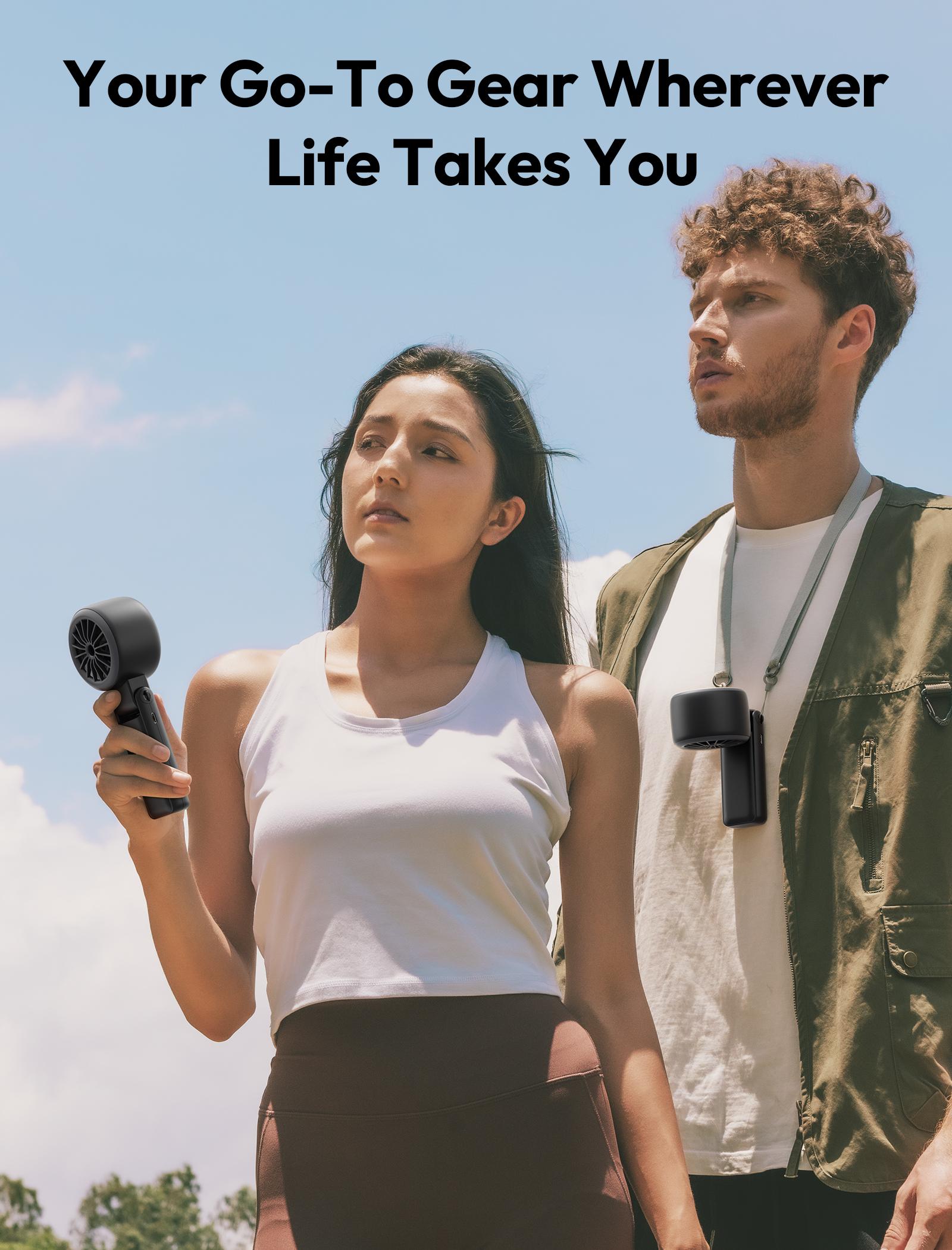 Aecooly 3-in-1 Portable Fan, Turbo Handheld USB Fan, Rechargeable Mini Pocket Fans, 24H Battery, Foldable for Travel, Summer, Gifts for Women,Summervibes，dealsforyoudays