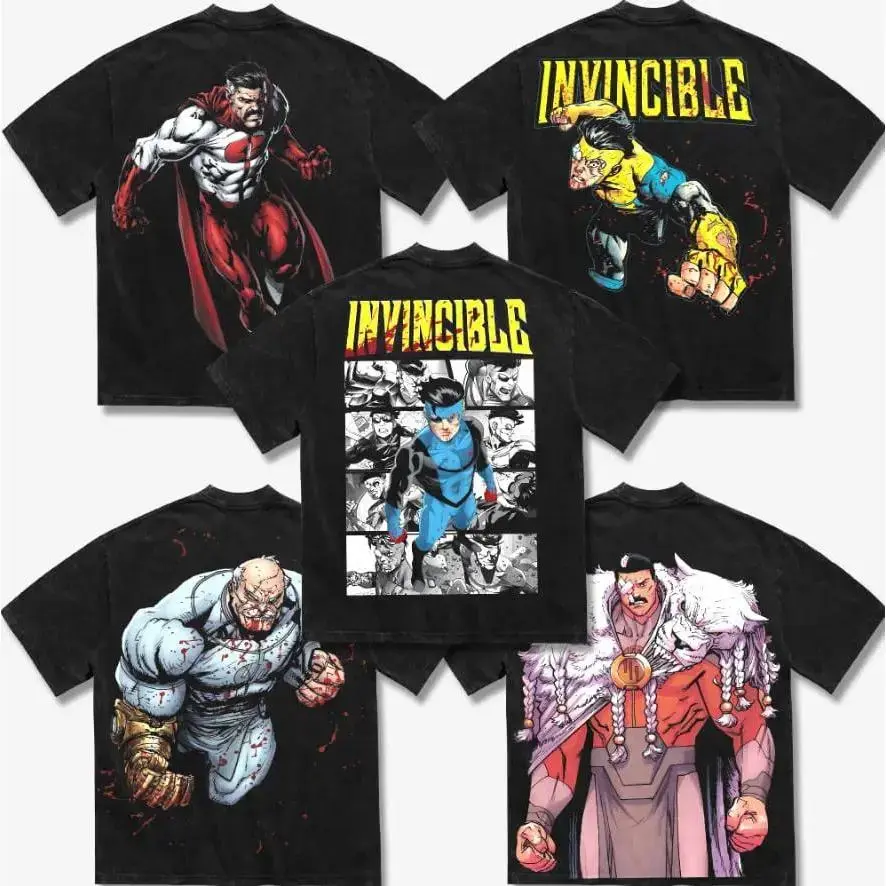 Invincible Viltrumite Collection Omni Man Conquest Thragg - Menswear Gift for movie fans Top Apparel Classic Oversized Seamless Simple Straight Man designer shirts Men's Regular Fit Floral Print Tee Soft Tshirt Cotton