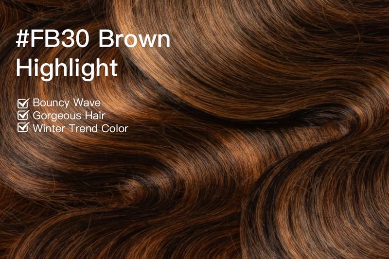 [Wequeen] Pre Colored Highlight Body Wave Human Hair Bundles Brazilian Quick Weave Budget Friendly Viral Hair Bundles Valentine Gifts