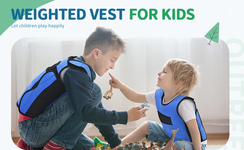 OUTREE Adjustable Weighted Vest for 3+ Years Old Kids with Sensory Needs, Compression Vest for Kids with ADHD and Autism