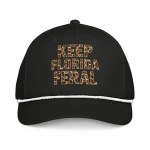 Keep Florida Feral Richardson Classic Rope Cap - Lightweight Polyester Stay-Dri Sweatband Adjustable Snapback One Size Fits Most