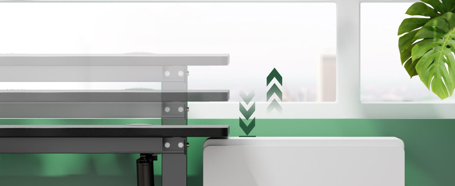 Furnest Furniture Indoor Furniture Desk Electric Adjustable Height Standing Desk - Sit to Stand Up Desk with Splice Board, Rising Home Office Computer Table with 2 Hook and Wire Hole for Home and Work