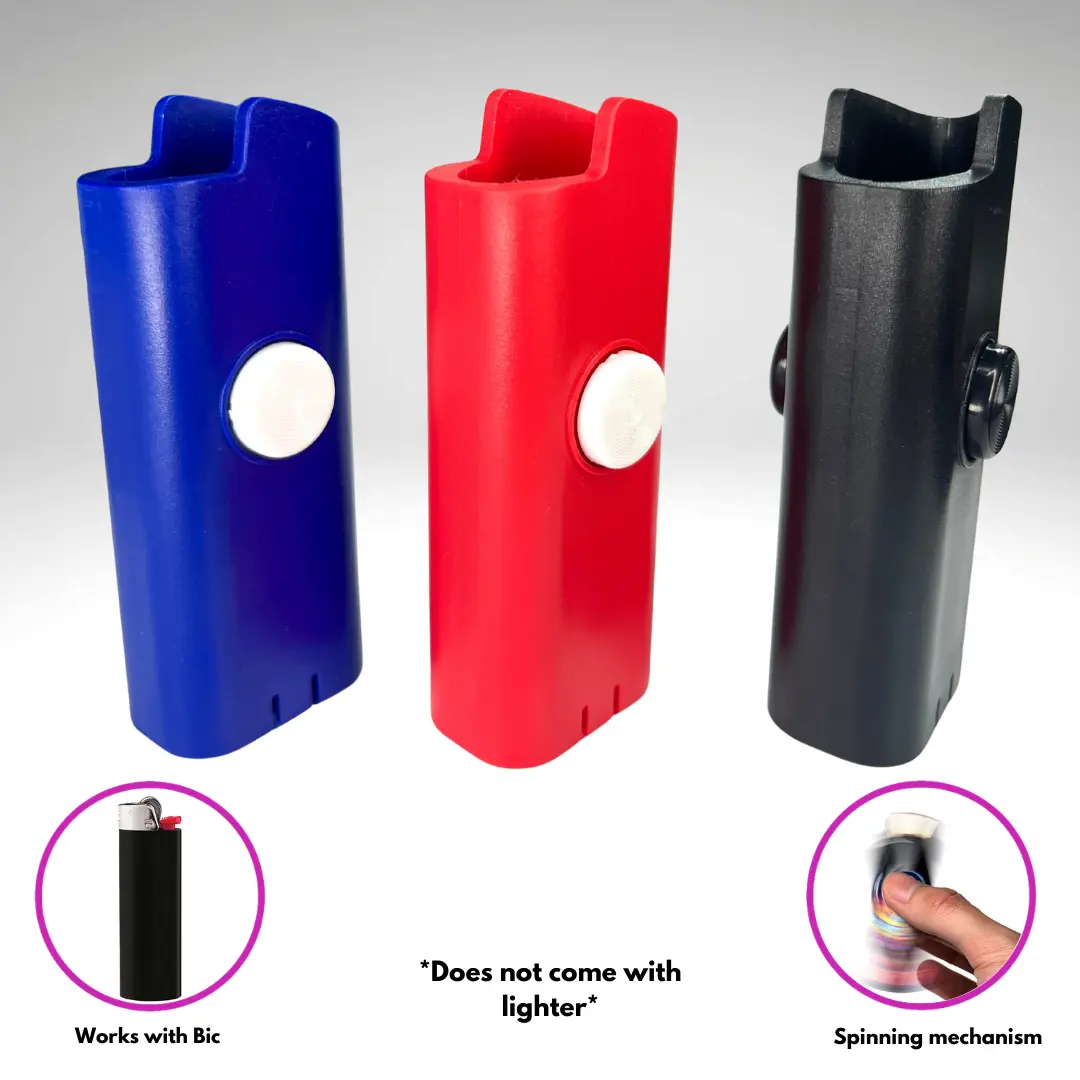 FLKR LYTR Fidget Spinner Lighter Case Must Have "3pack - Red, Blue, Black"  for Bic Spinner Lighter Case | FLKR LYTR - TikTok Shop