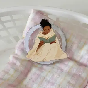 Aesthetic Phone Grip Featuring A Girl Reading A Book, Soft Sad Mood Design, Perfect Phone Accessory And Thoughtful Gift For Book Lovers