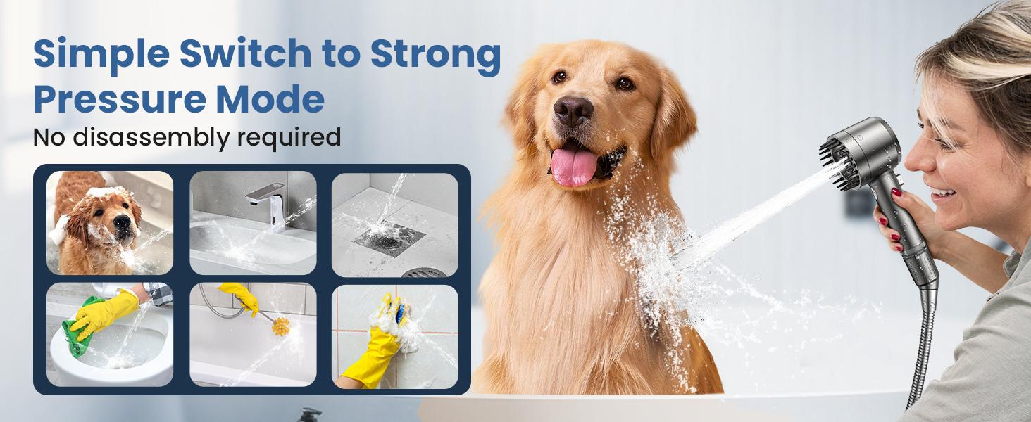 Jomst Handheld Filter Booster Shower Head, 4 Spray Modes, Hard Water Powerful Cleaning, Bathroom Shower Set