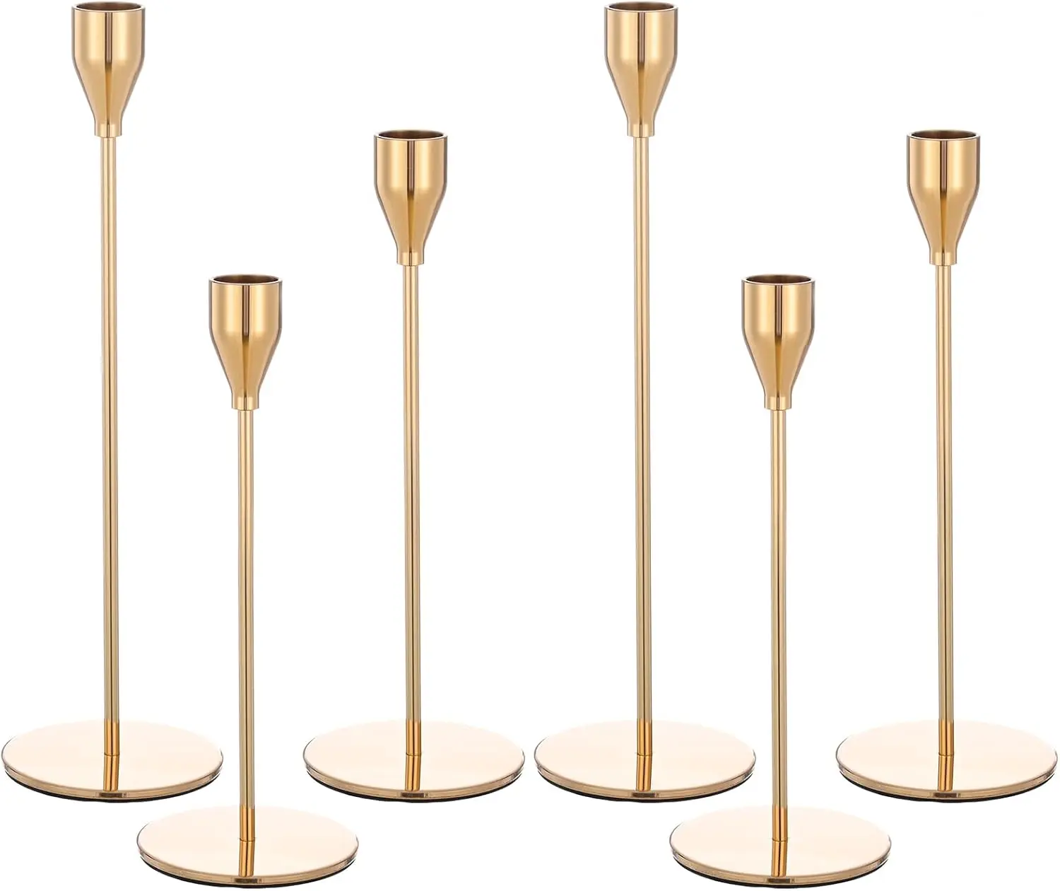 Gold Candle Holders for 3/4 Inch Thick Taper Candles - Tall Candlestick Holders for Wedding, Party Decor & Home Decor Metal Interior Decoration Accessories