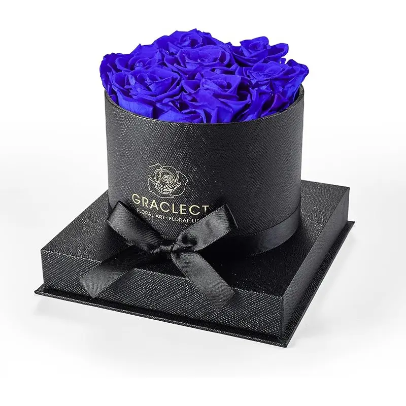 Blue Roses in Black Box
