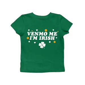Venmo Me I'm Irish St Patrick’s Day Baby tee, funny holiday bar outfit, green aesthetic party wear,I’m Irish Tip Me