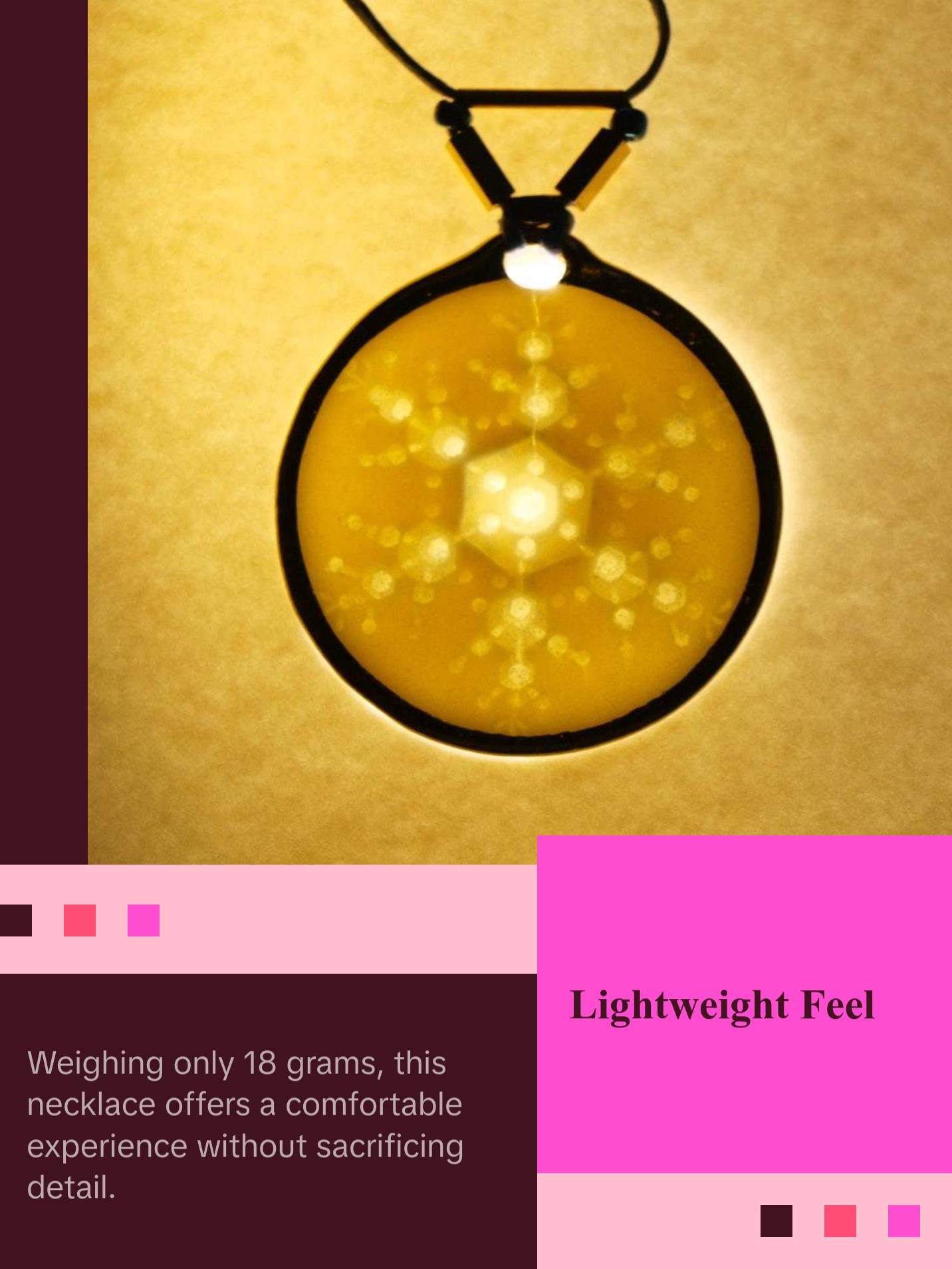 Elegant Snowflake Pendant Necklace with 24k Gold Luster - Winter Charm and Chic type #3 1.9" dia.