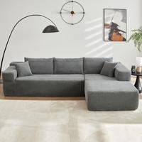 Light Grey Corduroy Right Chaise