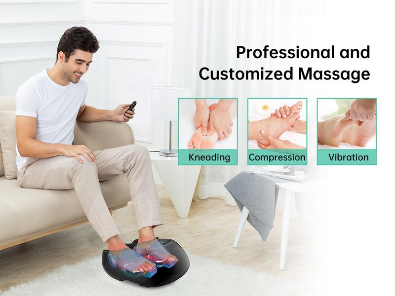 Snailax Foot Massager with Heat,Kneading,Compression,Vibration, Shiatsu Feet Massager Machine, Foot Warmer,Gifts for Women,Men Somatic Therapy Device Adjustable