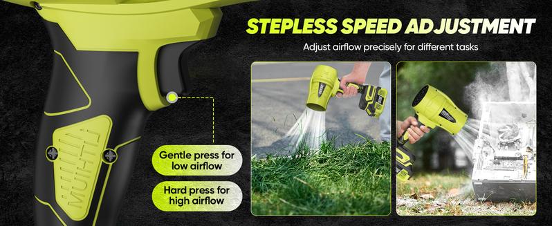 SEESE Turbo Jet Leaf Blower, Powerful Air Blower for Car Drying, Snow Removal & Home Use — Cordless Turbo Fan, Holiday gifts