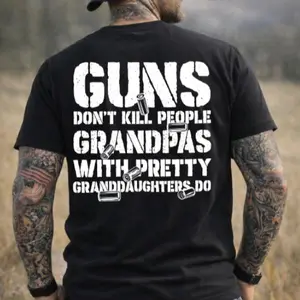 Guns Don't Kill People Grandpas With Pretty Granddaughters Do Shirt, Rules for Dating My Granddaughter, Funny Granddaughter Grandpa