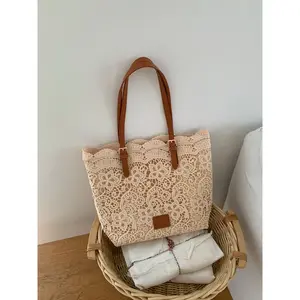 New Lace Fairy Tote Bag, Handmade Tote Bag, Casual Commuter Large Capacity Handbag, Soft Shoulder Bag for Women, Stylish Daily Use