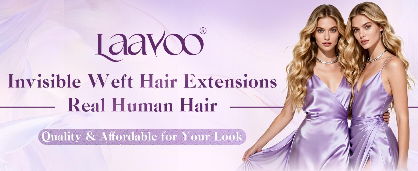 LaaVoo Hand Tied Genius Weft Hair Extensions Human Hair Virgin Human Hair Sew in Hair 50 Gram- 80 Gram SpringStatements
