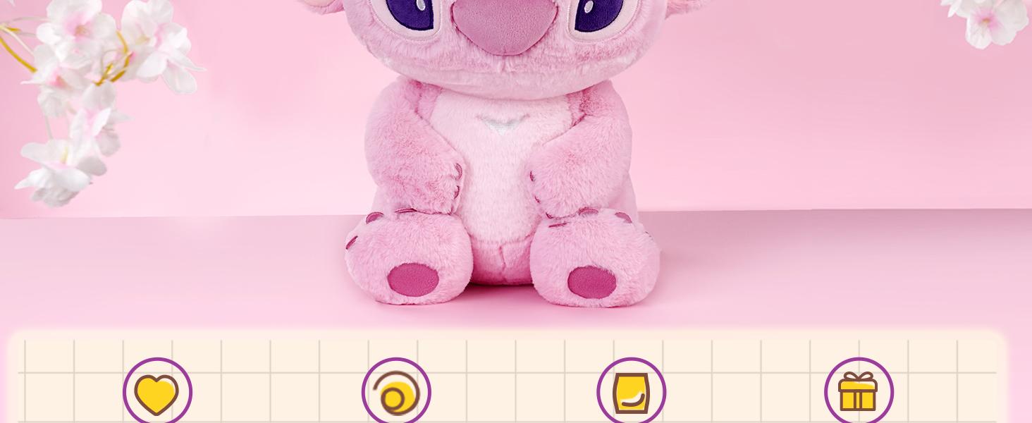 Disney Stitch Series-Big Sitting Doll-Angel No. 18 Soft Pink Plush Toy for Kids Collectors and Home Decor Disney Stitch Series-Big Sitting Doll-Angel No. 18 Soft Pink Plush Toy for Kids Collectors and Home Decor