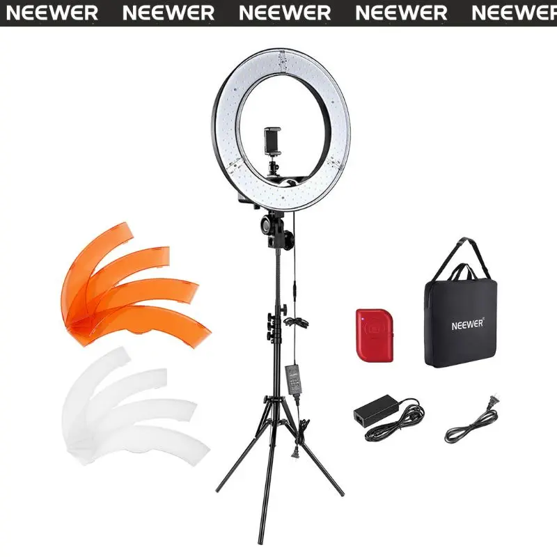 NEEWER 18" Ring Light with Tripod Stand, 55W Large LED Ringlight, Cold Shoe Phone Holder Compatible with iPhone/Andriod/Camera for Video Recording Photography, Live Streaming Selfie Makeup Studio Photo,RL-18 tiktokshopbacktoschool, Smartphone, Cellphone,,