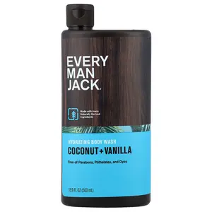Every Man Jack Hydrating Body Wash, Coconut + Vanilla, 16.9 fl oz (500 ml)
