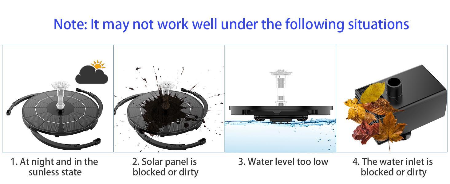 AISITIN 3.5W Solar Fountain Pump for Water Feature Outdoor DIY Solar Bird Bath Fountain with Multiple Nozzles, Solar Powered Water Fountain for Garden, Ponds, Fish Tank and Aquarium
