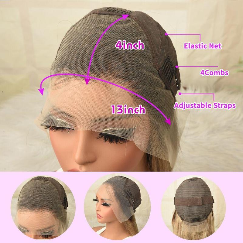 Cherry Red With Blonde and Black Colored Body Wave Brazilian Higlights Red Color Human Hair Wig For Women Pre-Plucked 13x4 Lace Front Wig 180 Density