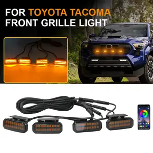 Toyota Tacoma 4pcs LED Front Grille Light Assembly DRL Driving Position Lights 18 LED 12V Compatible Pickup Off-Road Daytime Running Wheel Eyebrow Lamp