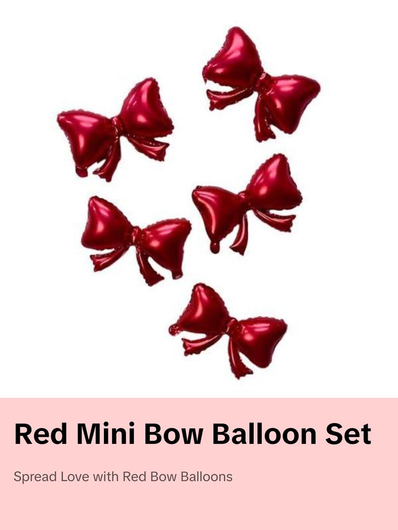 RED MINI BOW FOIL BALLOON SET