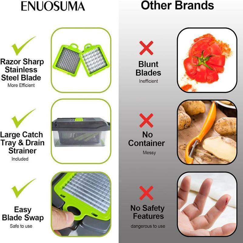 14 in 1 Multifunctional Vegetable Chopper, Durable Vegetable Slicer, Garlic Chopper, Onion Potato Grater, Vegetable Cutting Machine, Kitchen Accessories, Kitchen Gadget