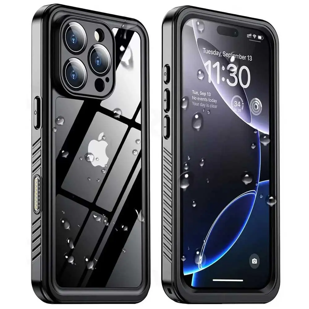 1PCS IP68 Waterproof Case For iPhone 17 16 15 14 13 12 11 Pro Max Plus Full Body Protective Cover Swim Underwater Diving Shell