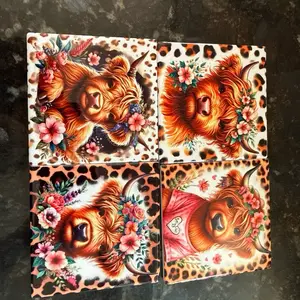 Highland Cow drink ceramic  coaster