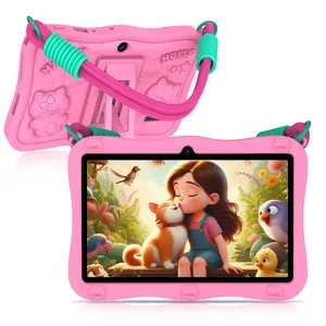[Summervibes]PRITOM Kids Tablet 7-inch Android 15 8GB (3+5) RAM 32GB Storage Dual Camera WiFi 6 6000mAh Battery Silicone Protective Case Animal Flashcards Educational Apps Toddler Gift Stress Relief Case Pink/Blue TikTok Official Store