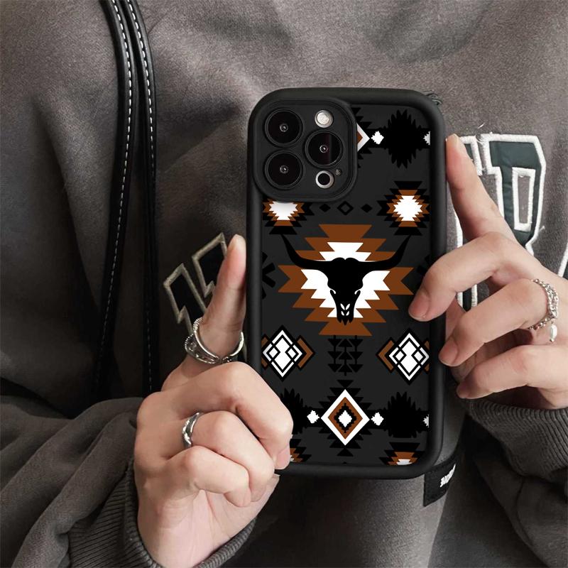 Western style long horn design Phone case for iPhone Samsung Galaxy cases 16Pro Max 16 14 13 12 11 XR XS Plus E S25 S24 S22 S23  Advanced fashion gift Full Body Protection Shockproof TPU Soft Silicone Cover