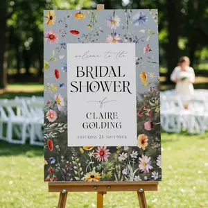 Lush Wildflower Welcome Sign for Bridal Shower · Mirror & More