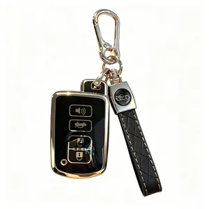 Key Fob Shell Case Fits for Toyota Avalon Camry Corolla RAV4 Highlander Sequoia 2011 2012 2013 2014 2015 2016 2017 2018 2019 Keyless Entry Remote Control 4 Button Case Cover Keychain