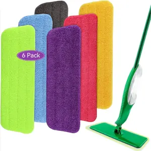 6 Pack Spray Mop Refills Compatible for  Spray Mop, Reusable & Washable 16in Microfiber Floor Cleaning Mop Pads for Spray Mop