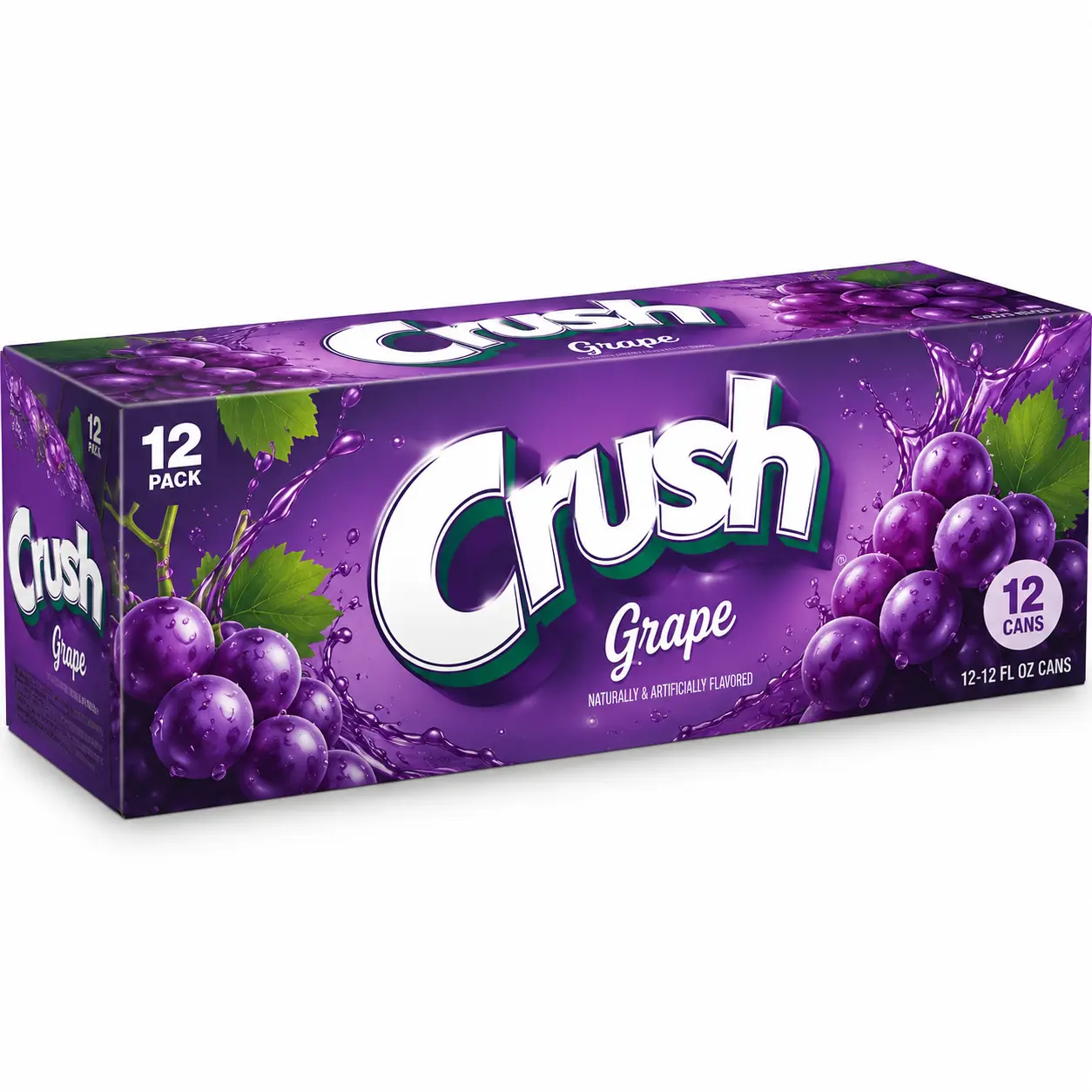 Crush Caffeine Free Grape Soda Pop, 12 fl oz, 12 Pack Cans
